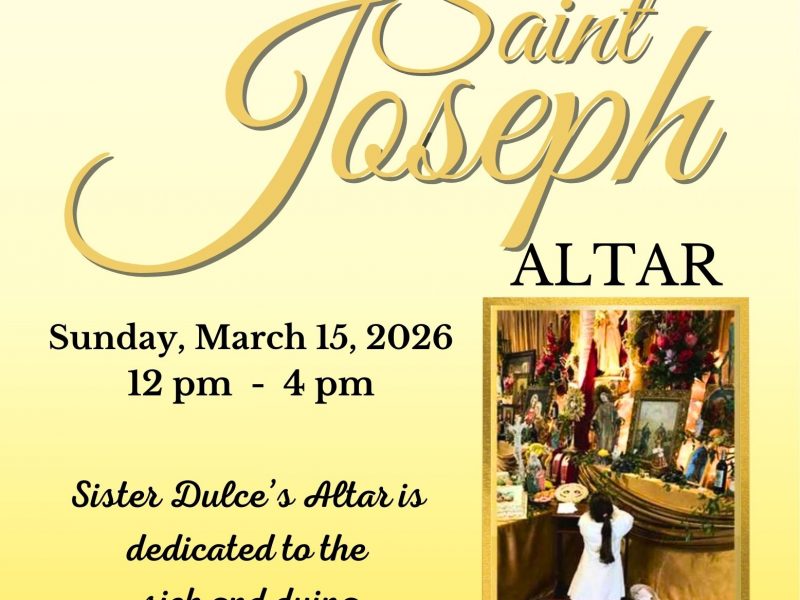 st joseph altar, shepherds staff, cypress springs, event on march 15